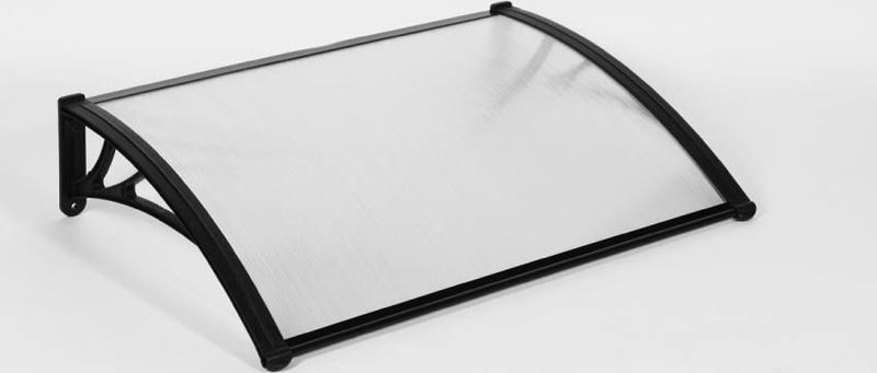 909 Outdoor Weerbestendige Deurluifel - Overkapping - UV-polycarbonaat en Aluminium - 100 x 80 cm