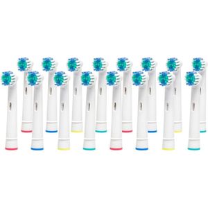 Mycare+ Opzetborstels - 16 Stuks - Vervangende Borstels voor Oral B - Borstelkoppen voor Elektrische Tandenborstel - Wit