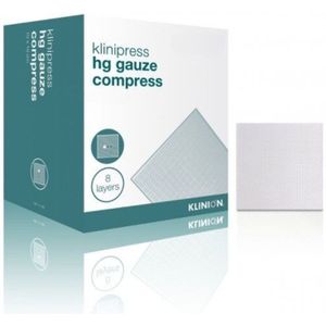 Klinion - HG Steriel Gaaskompres - 10 x 10 cm - 100 Stuks - 8-laags Katoen