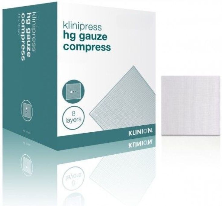 Klinion - HG Steriel Gaaskompres - 10 x 10 cm - 100 Stuks - 8-laags Katoen