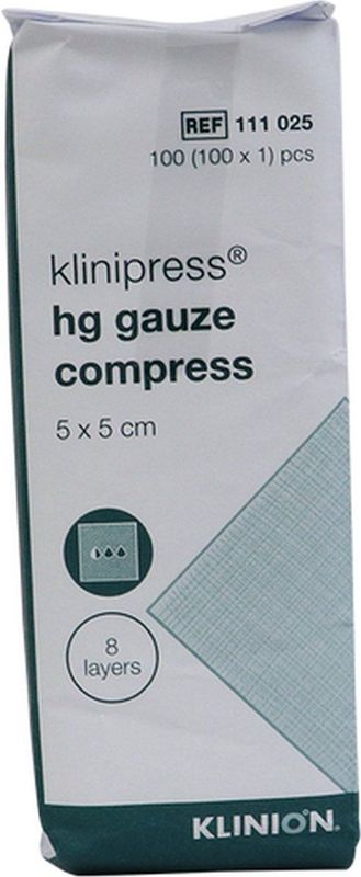 Gaaskompres - 12-laags - 5 x 5 cm - 100 Stuks - Katoen