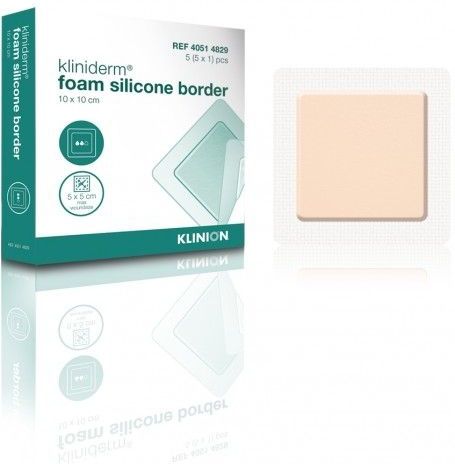 Kliniderm - Foam Border - Siliconen Schuimverband - 10 x 10 cm - 5 Stuks