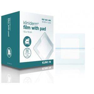 Klinion - Kliniderm Film met Pad - Wondpleister - Transparant - Steriel - 10x10cm