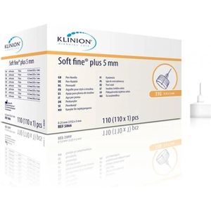 Klinion diabetes care soft fine pennaald 0,25MM X 5MM, 31G - 5066 - 110 stuks