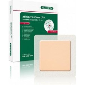 Kliniderm Foam Silicone Lite schuimverband met Border 10x10cm