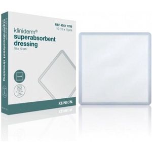Kliniderm Superabsorberend verband steriel 10x10cm (10) Klinion