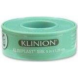 Kliniplast Silk hechtpleister 1,25cm x 5m, per rol