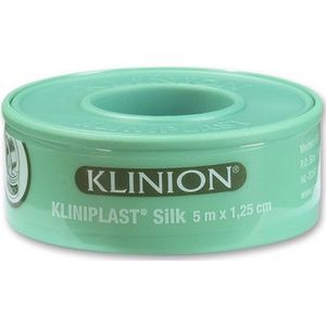 Kliniplast - Silk Hechtpleister - Wit - Kunstzijde - 1,25cm x 5m