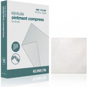 Klinitulle - Zalfkompres - Steriel - 5 x 5cm - 10 Stuks
