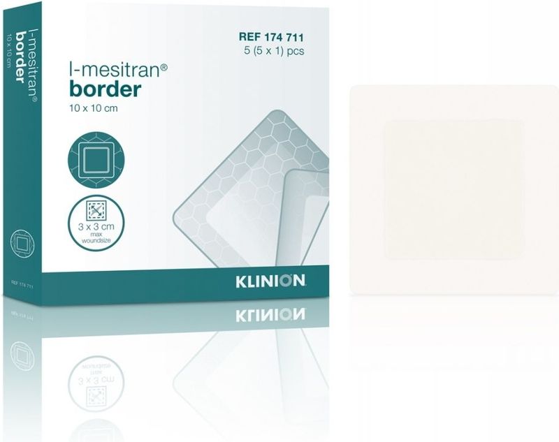 Mesitran Border - Honingverband - 10x10cm - Hydroactief - Transparant