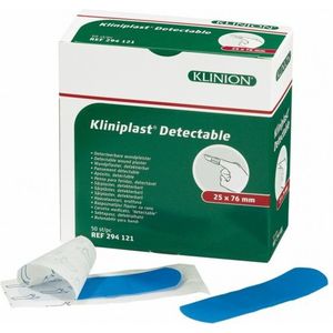 Kliniplast - Detecteerbare Wondpleister - Blauw - Waterbestendig - Verpakt per 50 stuks