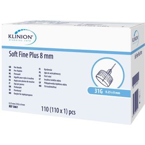 Klinion Diabetes Care - Soft Fine Plus Pennaalden - 0,25mm - 110 Stuks