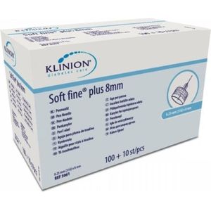 Klinion diabetes care soft fine pennaald 0,25MM X 8MM, 31G - 5061 - 110 stuks