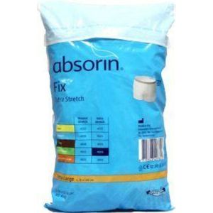 Absorin stretchslip fixatiebroekje extra stretch (5 stuks) XL Absorin - Wit / Blauw - 97% polyamide, 3% elastaan - Extra stevige fixatiebroekjes voor incontinentieverbanden