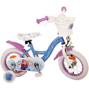 Volare Kinderfahrrad 12 Zoll Kinder Mädchen Fahrrad Rad Frozen 2 Eiskönigin Elsa 21277-SACB, 1 Gang, Rücktrittbremse,Korb,Stützräder,Kettenschutz,Schutzbleche