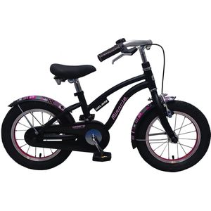 Volare Miracle Kinderfiets - Meisjes - 14 inch - Mat Zwart - Prime Collection