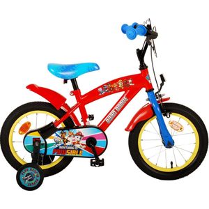 Kinderfahrrad Paw Patrol für Jungen 14 Zoll Kinderrad in Rot/Blau
