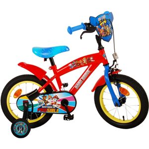 Volare Kinderfahrrad 14 Zoll Kinder Jungen Fahrrad Rad Bike Kinderrad Paw Patrol Rot 21508, 1 Gang, Rücktrittbremse,Kettenschutz,Schutzbleche,Stützräder