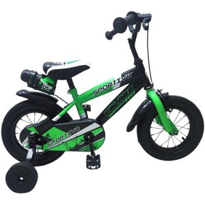 Volare - Sportivo - Kinderfiets - Groen/Zwart - Stalen Frame