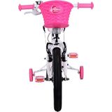 Volare - Ashley - Kinderfiets - Wit/Roze - Stalen Frame - Met Fietsmand