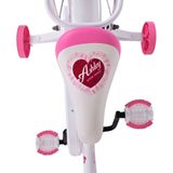 Volare - Ashley - Kinderfiets - Wit/Roze - Stalen Frame - Met Fietsmand