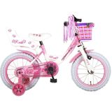 Volare Rose Kinderfiets - Meisjes - 14 inch - Roze/Wit - 95% afgemonteerd