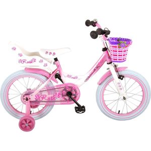 Volare Rose Kinderfiets - Meisjes - 16 inch - Roze/Wit - 95% afgemonteerd