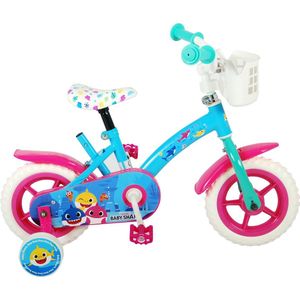 Ocean Kinderfiets - Unisex - 10 inch - Roze Blauw - Doortrapper