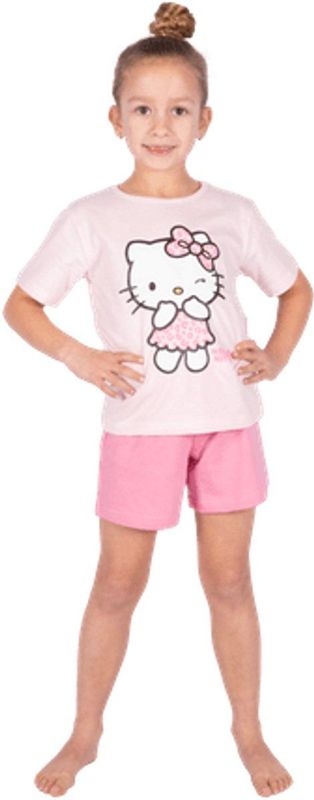 Hello Kitty - Kinderkortama - Licht- en Donkerroze - Maat 92