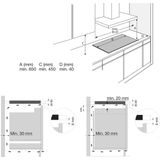 ETNA KIF680DS - Matte inductiekookplaat 1/2 fasen (80 cm)