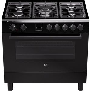 Etna - FG190ZWA - Fornuis Gas - Zwart - 90 Cm Breed - 5 Gasbranders