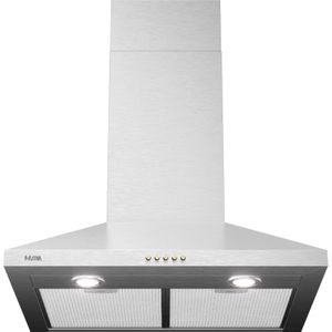 ETNA AP460RVS - Schouwkap RVS - 60cm - Energielabel C - 3 snelheden - geschikt voor afvoer naar buiten en recirculatie - afvoer aan bovenzijde