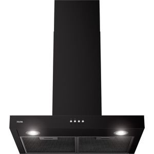 ETNA AB260ZT - Blokmodel Schouwkap - Zwart - Energielabel A - 3 Afzuigstanden - 2 LED spots - Afvoer naar buiten of recirculatie - Druktoetsen