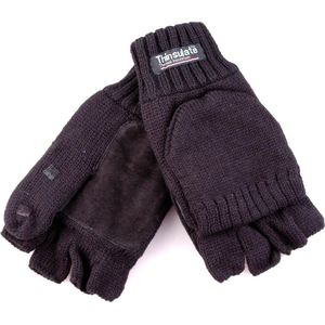 Handschoen mof flap Antraciet Zwart XL