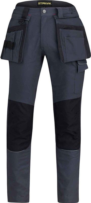 STØRVIK Tim Stretch Werkbroek - Antraciet - 97% Katoen