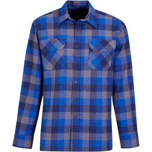 STØRVIK Dawson Flanellen Overhemd - Katoen - Heren - Maat 2XL - Blauw/Grijs