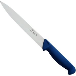 Solea Slagersmes met Ergonomisch Blauw Heft - 21 cm RVS Lemmet