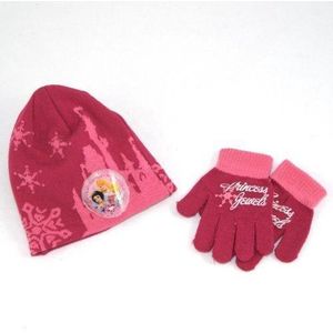 Disney Princes Muts + Handschoenen Set - Roze voor Kinderen - One size