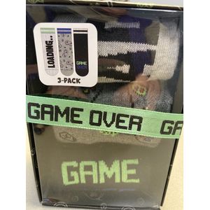 Sokken Game Over Maat 23-26 3 paar in geschenkverpakking