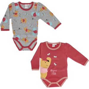 Winnie de Pooh - Rompertjes - Grijs en Roze - Zacht Materiaal - 2-Pack