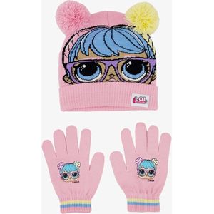 L.O.L. Surprise kinder set muts handschoenen - Roze