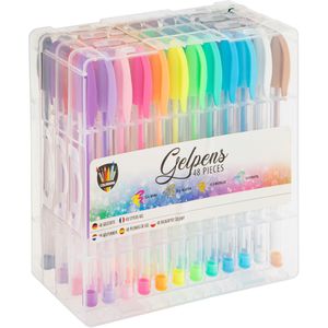 Grafix - Gelpennen - 48 Stuks - 12x Neon - 12x Glitter - 12x Metallic - 12x Pastel