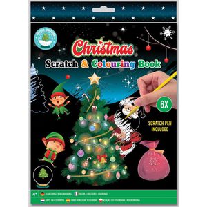 Grafix - Scratch- en Kleurboek - Kerst - 6 Vellen - Inclusief Kraspen