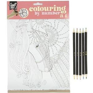 Creative Craft Group Color by Number with 5 colored pencils