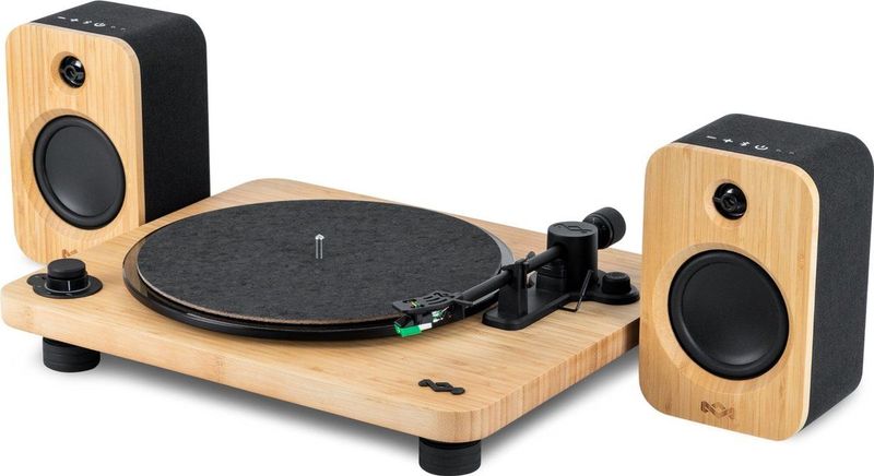 House of Marley Stir It Up Lux en Get Together duo Platenspeler met Speakers - Platenspeler Bluetooth - Vinyl - Anti Skating - Ingebouwde Voorversterker - FSC goedgekeurd Bamboe hout