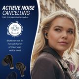 AV Audio Melody ANC Pro Wireless Earbuds - Noise Canceling - 31 Hours - Comfortable Fit - Gaming Earbuds - Black