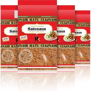 Ratu Culinair | 4 x 400gr Pindasaus saté | Ambachtelijk bereid  | satésaus kant en klaar | Glutenvrij