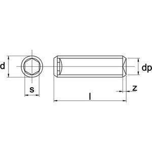 Stelschroef Din916 45H M6X50Mm Zwart - 100 stuks