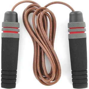 Rucanor - Leather Skip Rope II - Lederen springtouw - One Size - Bruin/Zwart/Rood
