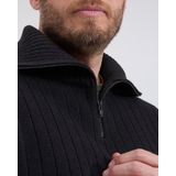 Life-Line - Kotter - Schipperstrui - Zwart - Ademend Materiaal - Hoge Ritskraag